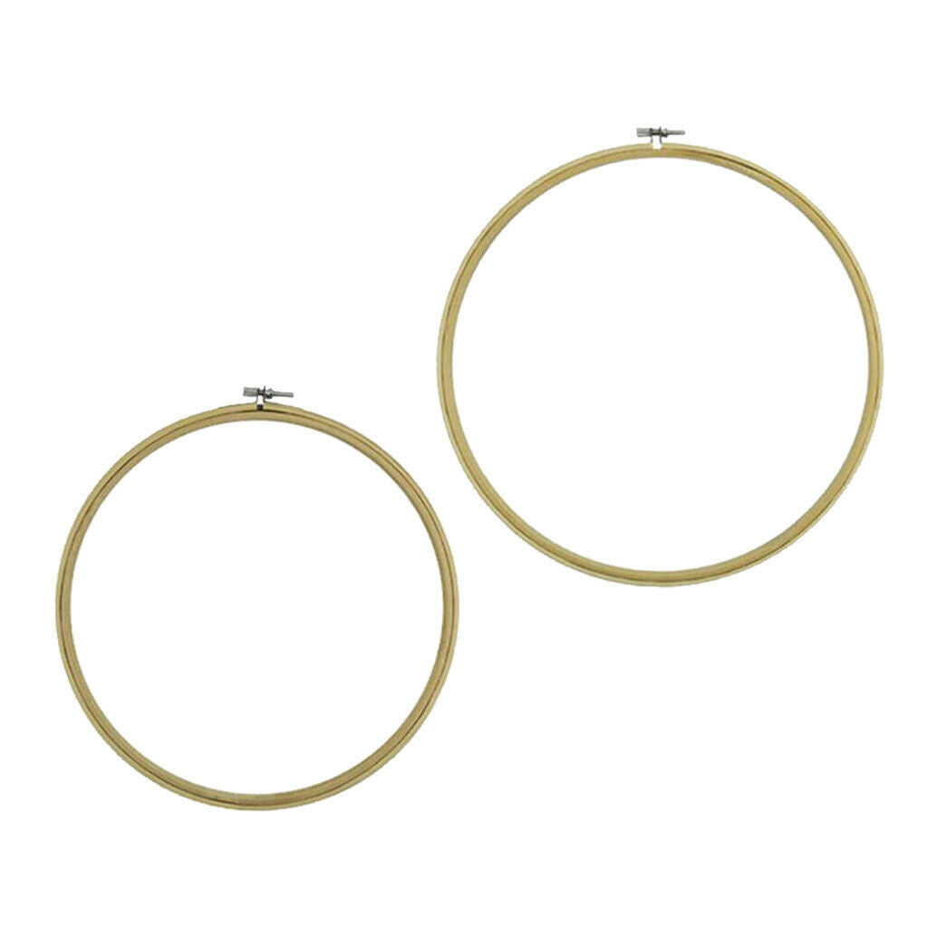 2x 100% Bamboo Embroidery Hoop Cross Stitch Circle Frame Round Ring DIY