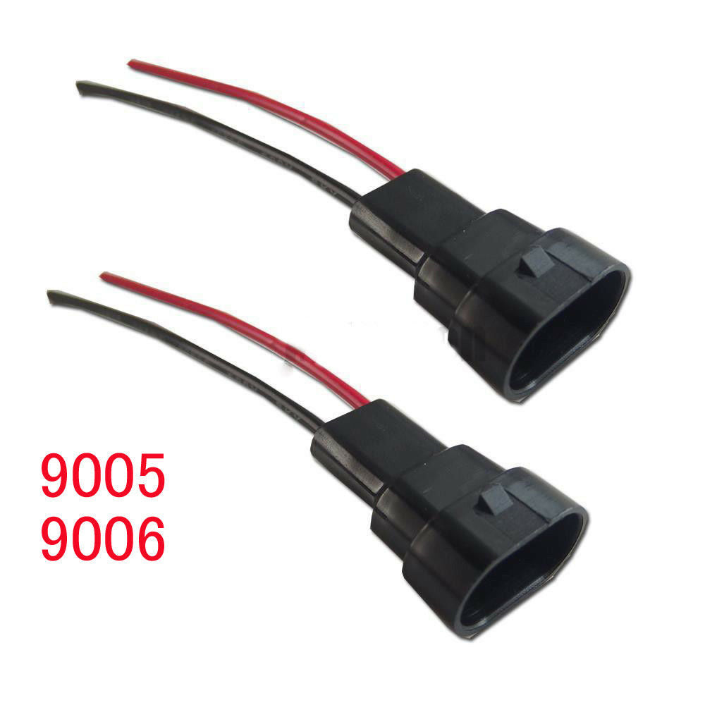 2pcs 9005 9006 Male Adapter Headlights Fog Light Connector Wiring Harness Socket