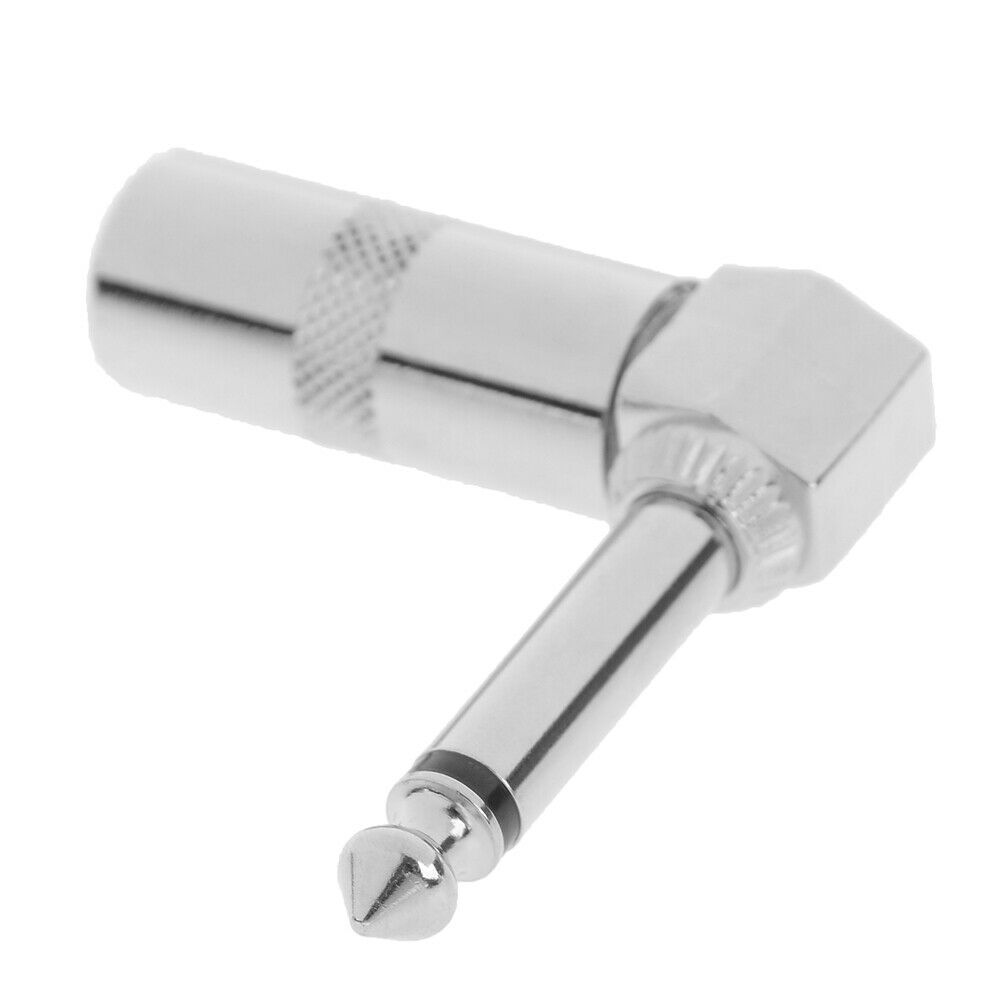 1/4 Inch 6.35mm Jack Right Angle Male Mono Plug L-shape Connector Guitar .l8
