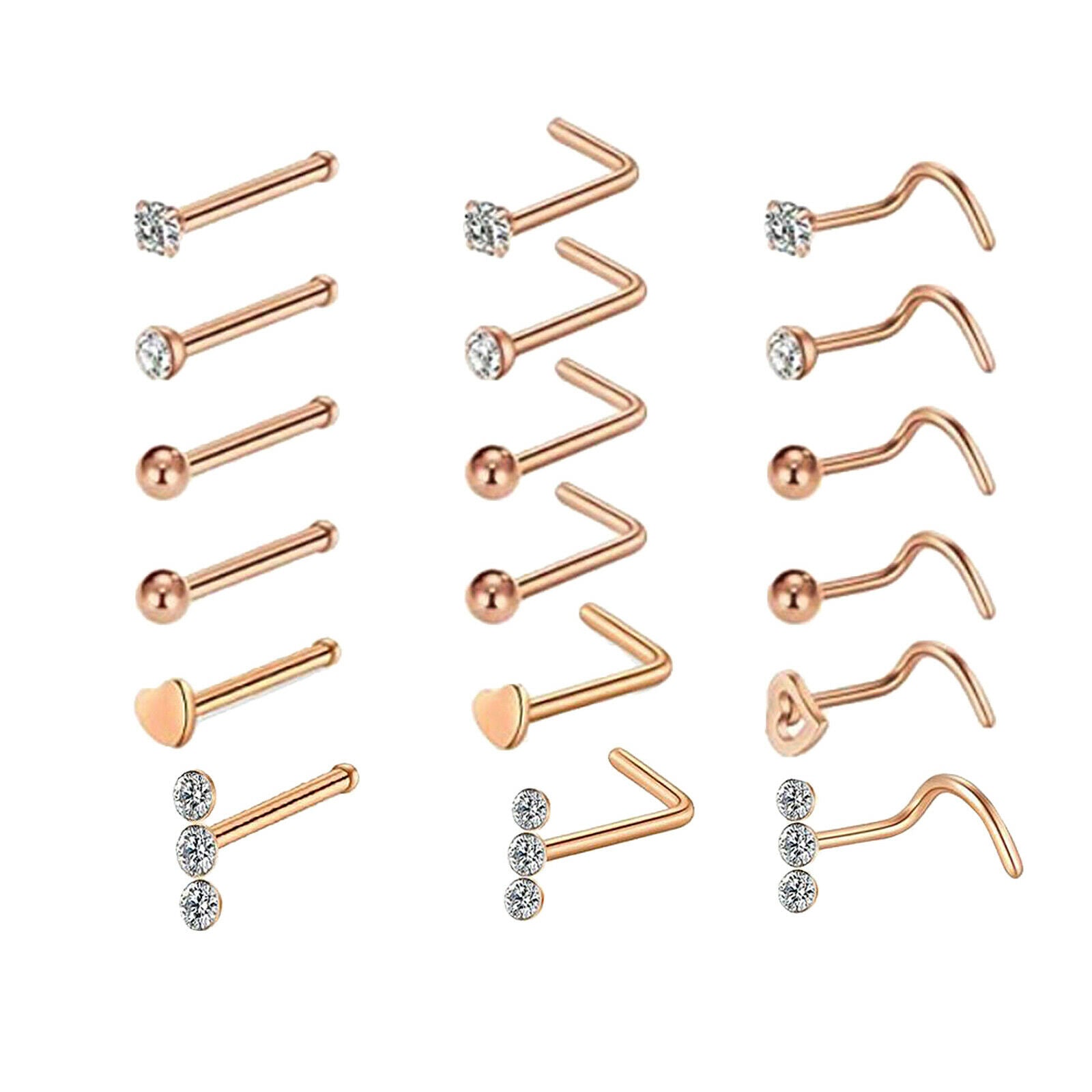 Nose Rings Studs Set Nose Ring Hoop for Women Men Girls Boys Graduation