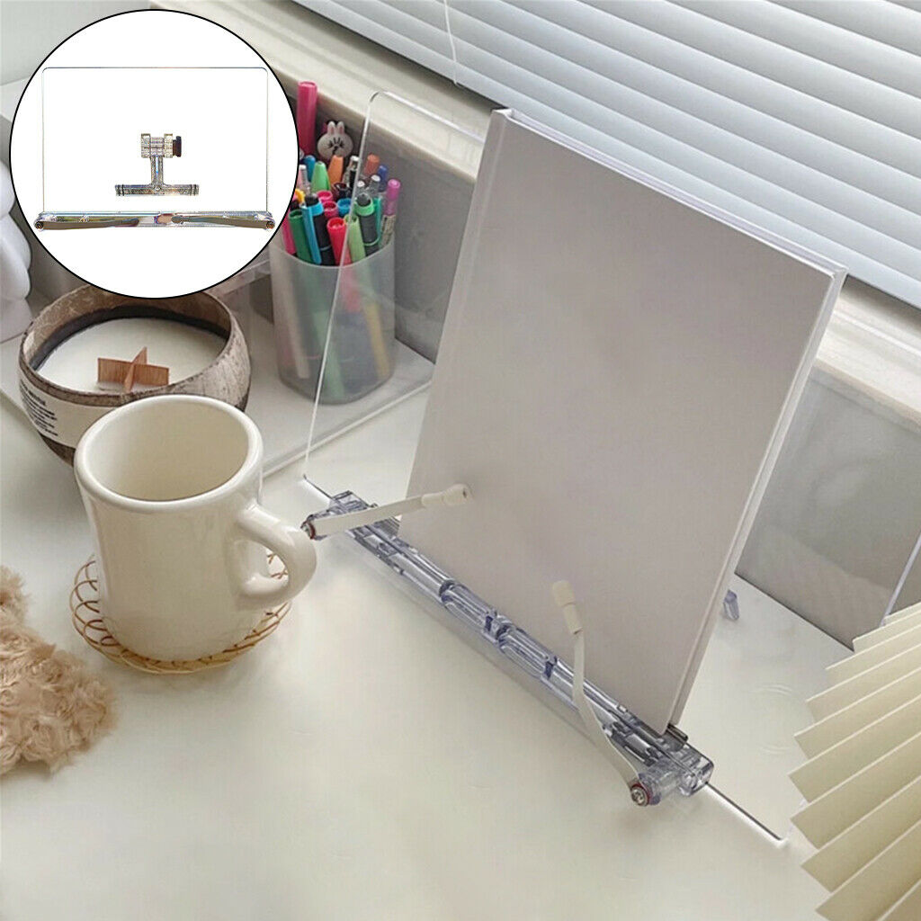 Transparent Acrylic Book Stand Reading Bookshelf for Notebooks Music Sheets