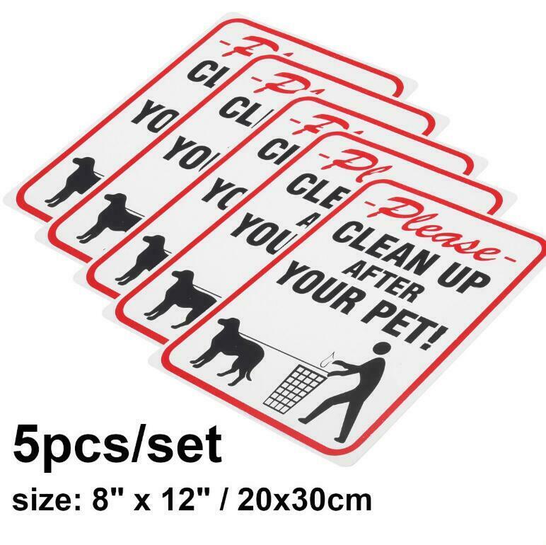 5x Please Clean Up After Your Pet Sign 8''x12'' No Dog Poop Pickup Remove NEW