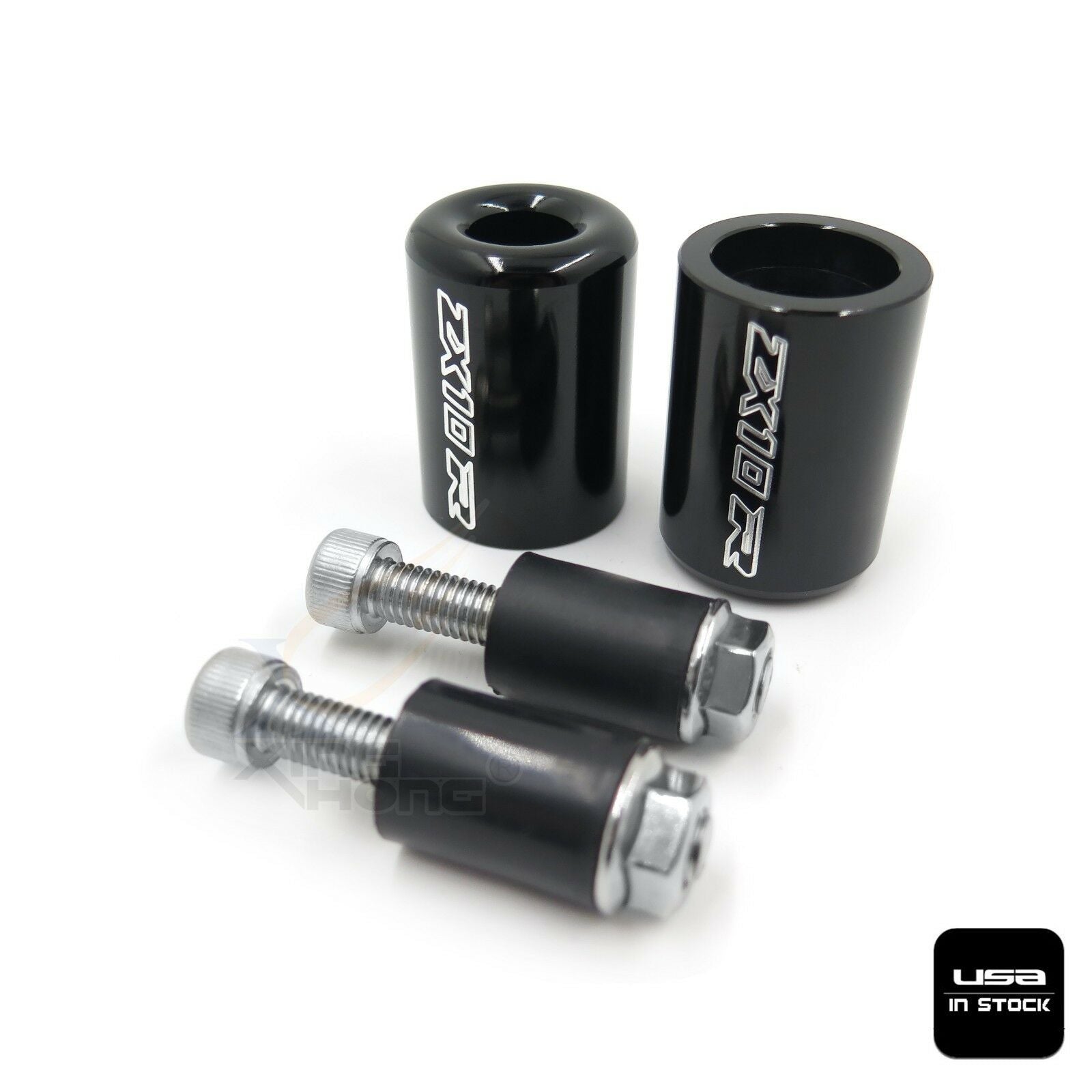 BLACK Bar End Slider Kit Rubber for Kawasaki Ninja ZX10R 06-07 /ZX12R 00-05