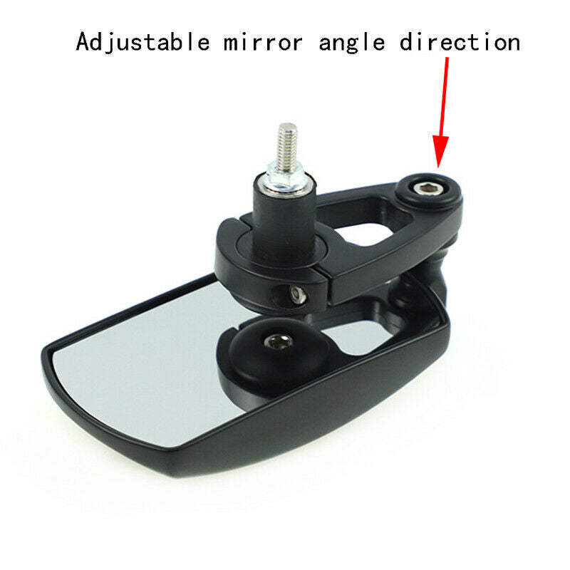 Aluminum Alloy Motorcycle Bicycle Rear View Side Bar End Mirrors Foldable Black