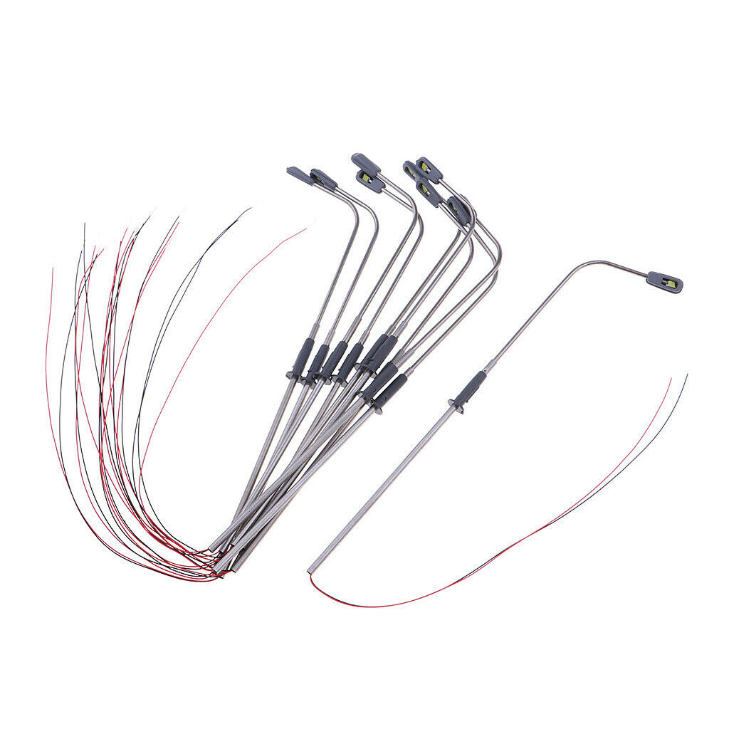 10 Pieces 1:75 Street Light LED Single-head Lamp Decorations 5.39'' Height LED