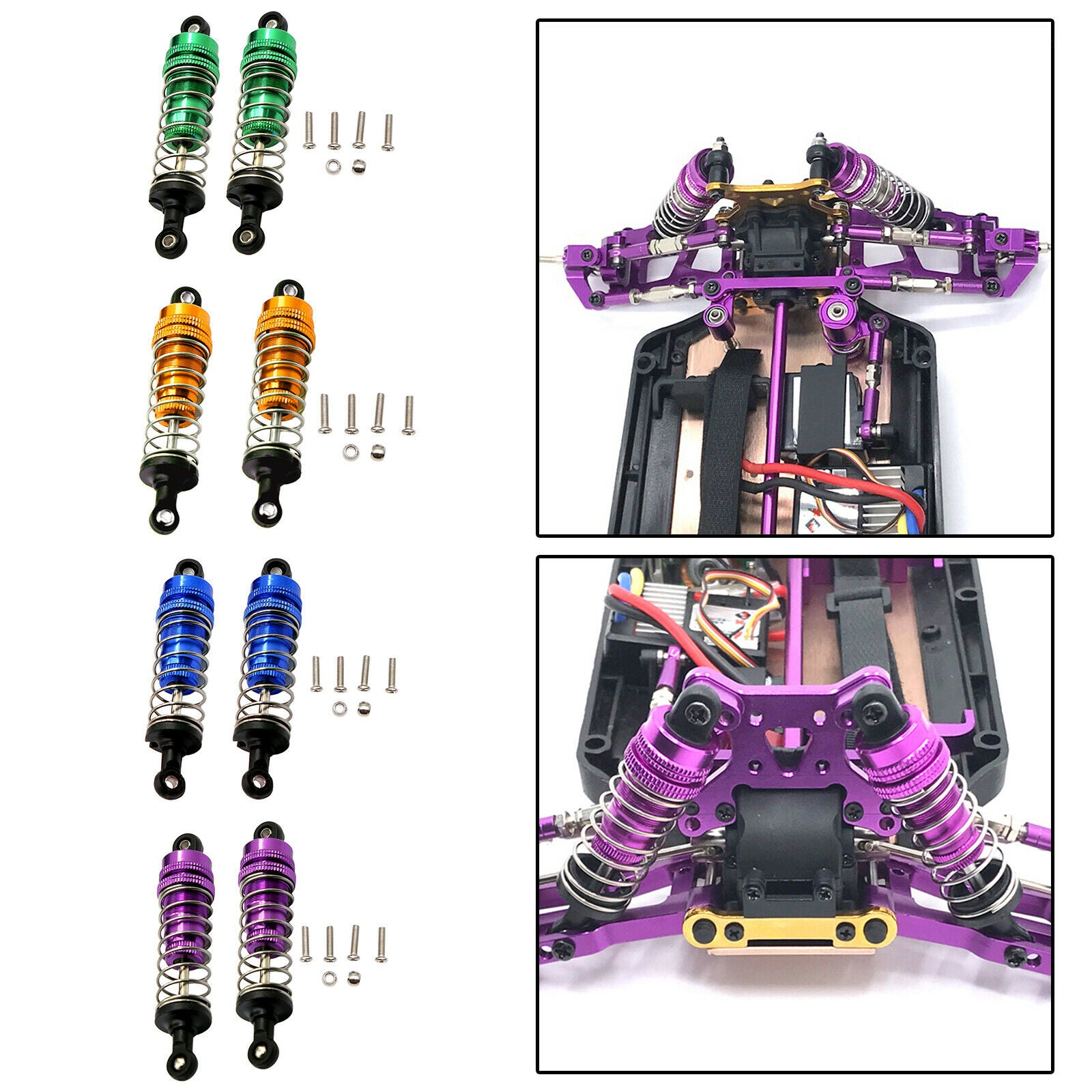 8 Piece 80mm Shock Absorber Fit for WLtoys 144001 RC Drift Car Upgrades