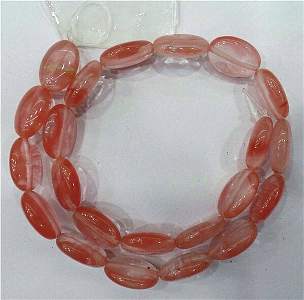 1 Strand 18x13x6mm Red Cherry Quartz Oval Spacer Loose Beads 15.5inch HH8023