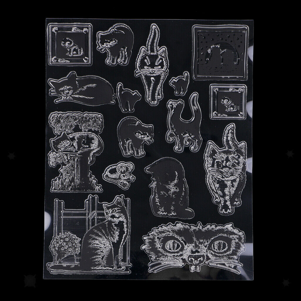 Silicone Clear Rubber Stamp for Scrapbooking DIY The cat paradise 14x17.5cm