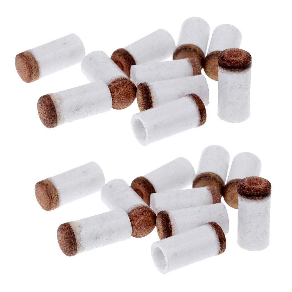 20Pc Premium Pool Cue Ferrule Billiard Fibre Slip-On Tips for Pool Cues 13mm
