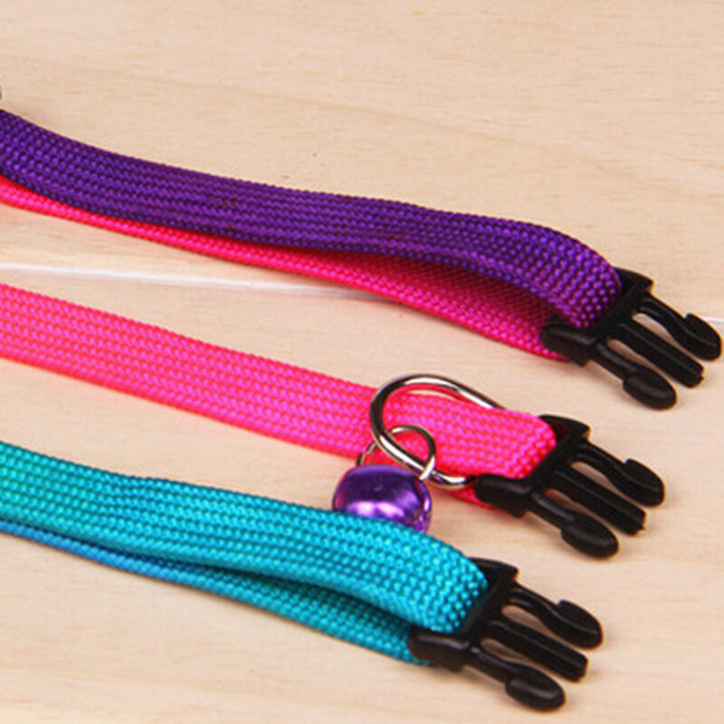 Reflective Adjustable Small Bell Pet Dog Puppy Cat Collar Tag Neck Strap .l8