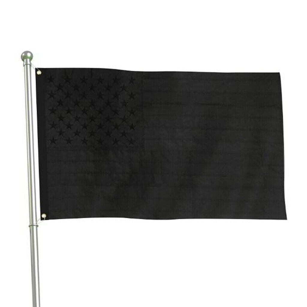 1pc Durable All Black American Flag Embroidered US USA Flags Heavy Duty