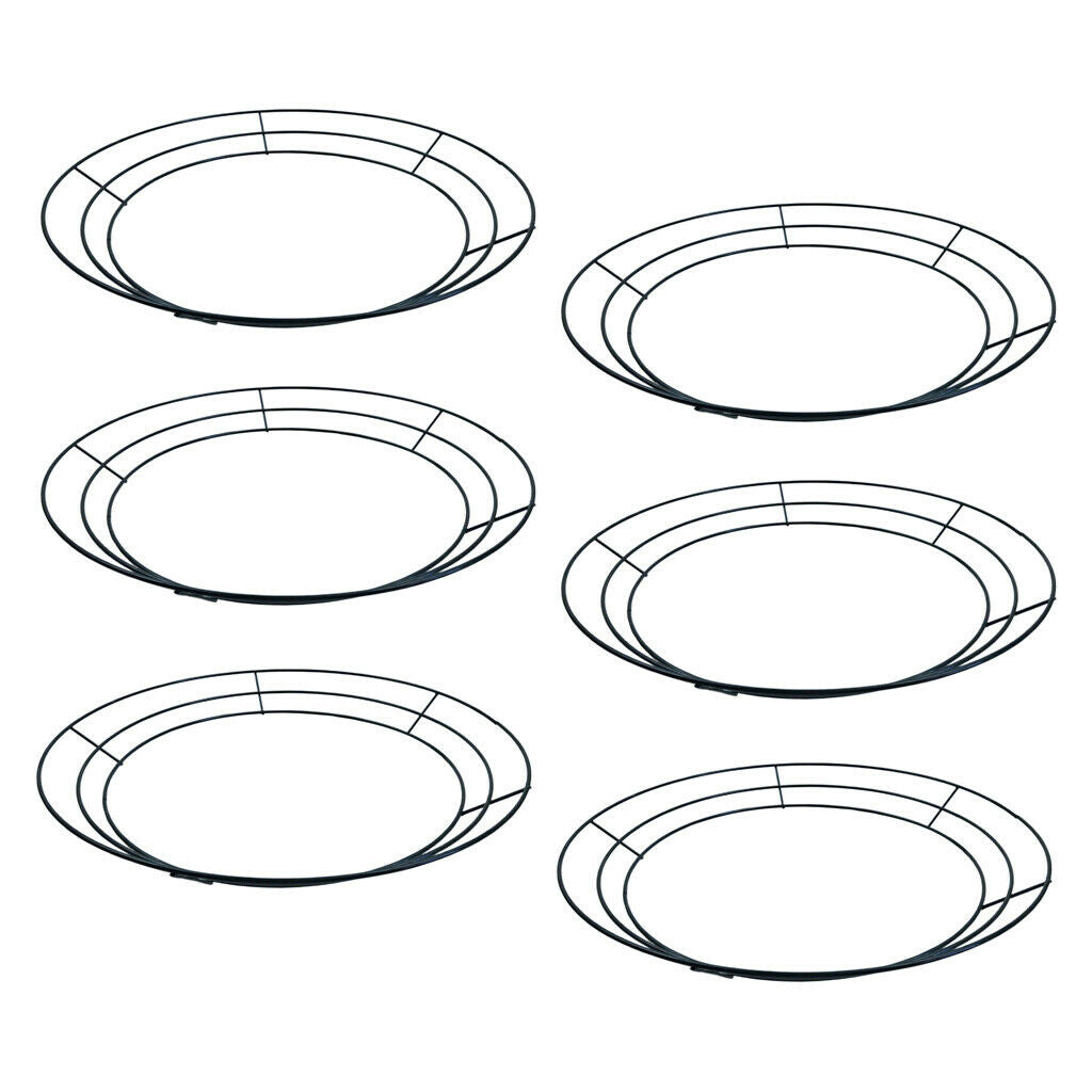 6x 10" Round Metal Wire Wreath Frame Rings for New Year Wedding Decoration