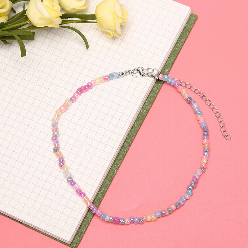 Boho Fashion Women Choker Colorful Beads Chain Women Charm Necklace Jewelry Y1