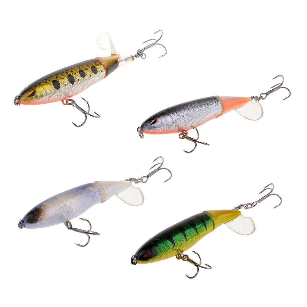 2 Pieces Popper Lures, Lifelike Topwater Fishing Lure Crankbaits with Plastic
