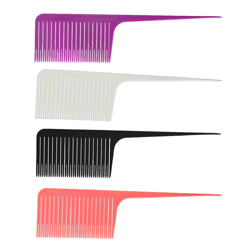 4 Pieces Plastic Weave Highlighting Hair Comb Highlight Salon Combs Brush