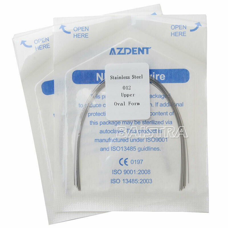 50xDental Ortho Round Arch Wire Ovoid Form Stainless Steel 012Upper AZDENT 500Pc