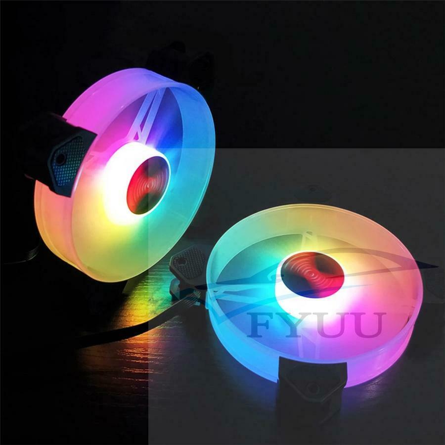 6x 120 mm Computer Case Fan RGB Fan Adjustable Colorful Lamp Light Adjust Cooler