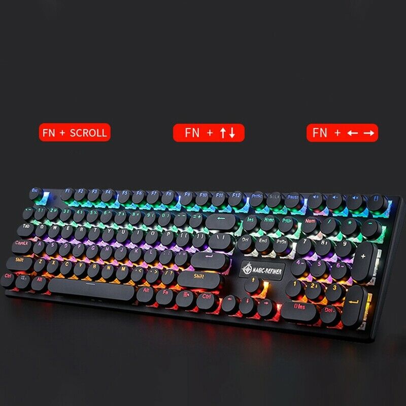 Magic-Refiner 1505 Retro Punk 108-Key Professional Gaming Mechanical Keyboard K9