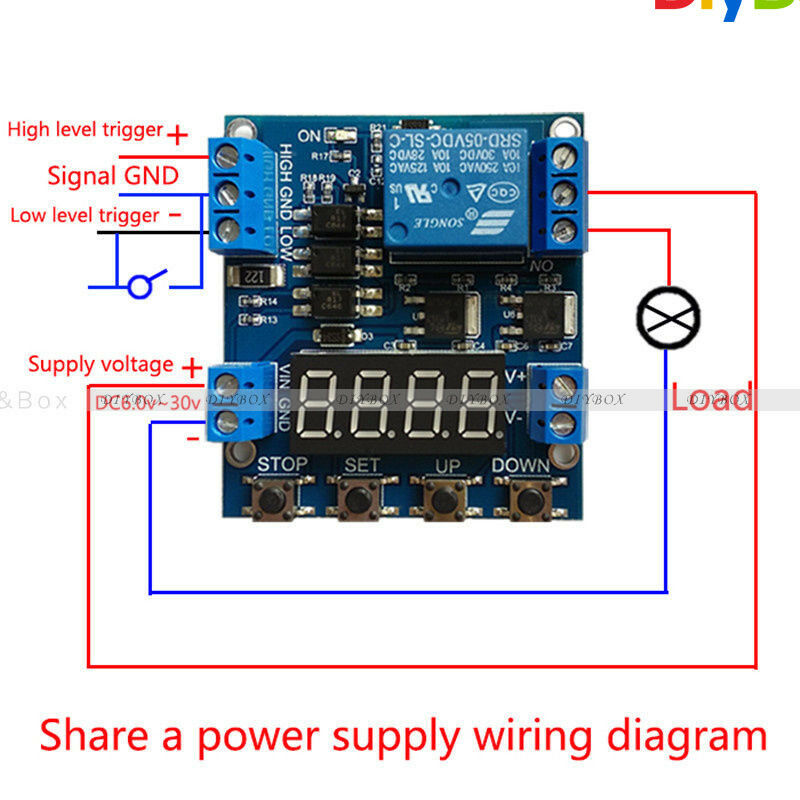 Adjustable 6-30V Relay Module 1-Channel Trigger Delay Cycle Timer Circuit Switch