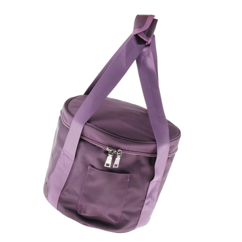 Practical Padded Singing Bowl Carrying Bag Holder Protector Round, Purple