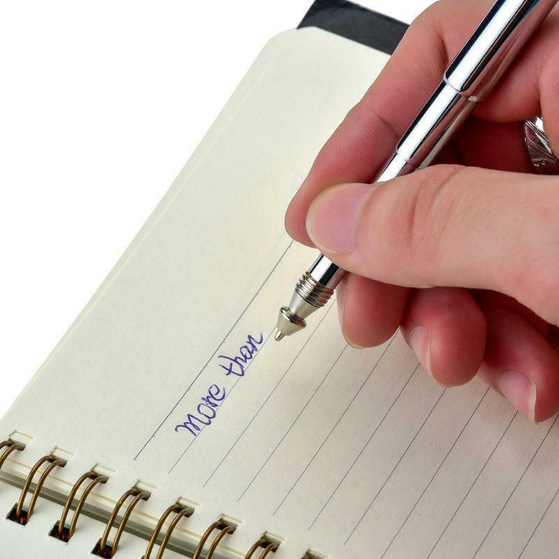 Portable Stainless Steel Telescopic Ballpoint Pen Metal Key Ring Keychain Tools