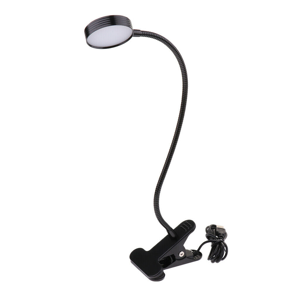 360Â° Flexible Metal Gooseneck Full Touch Control LED Clip on Reading Light,