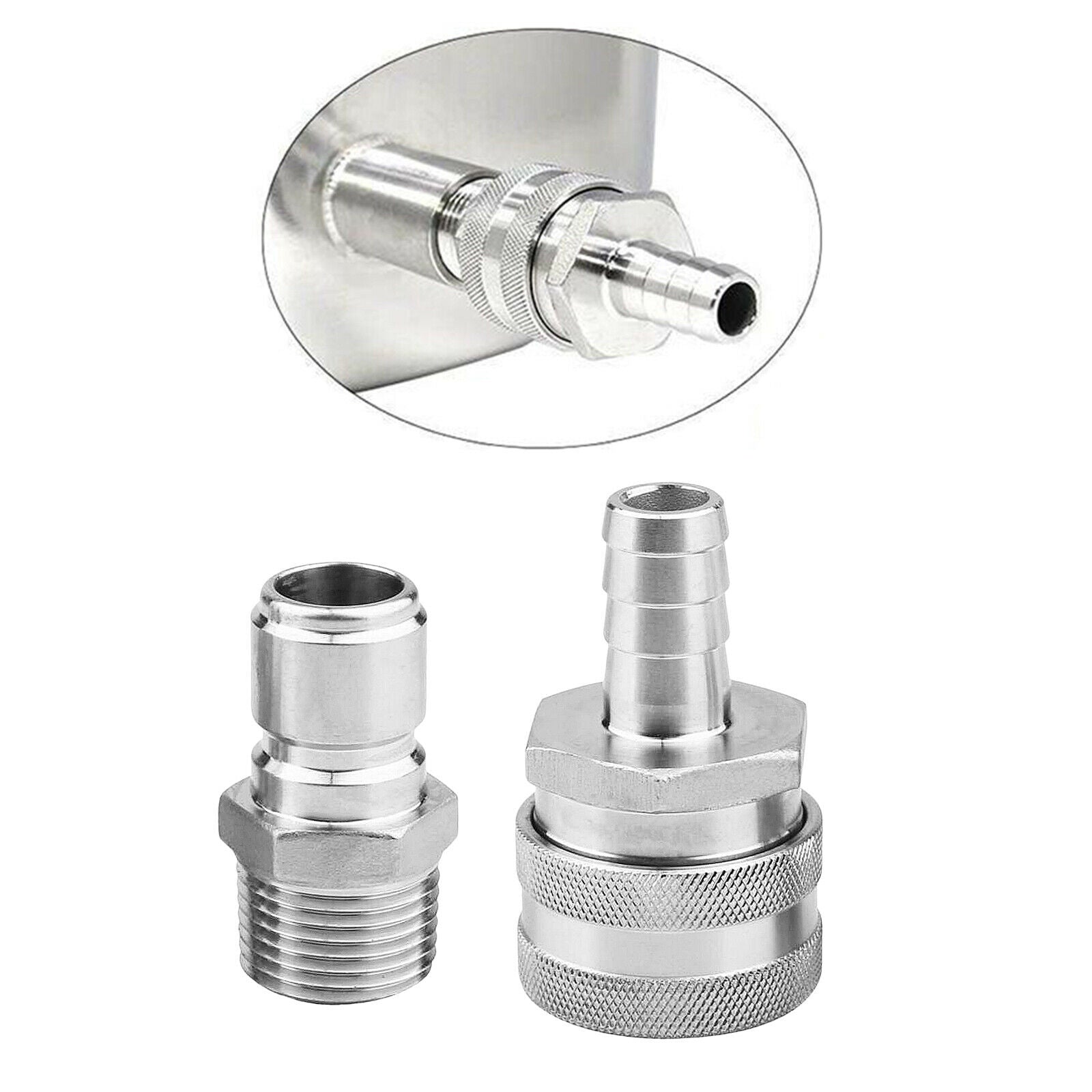 1/2'' MPT Male Barb Female Beer Quick Disconnect Connect Set Homebrewing