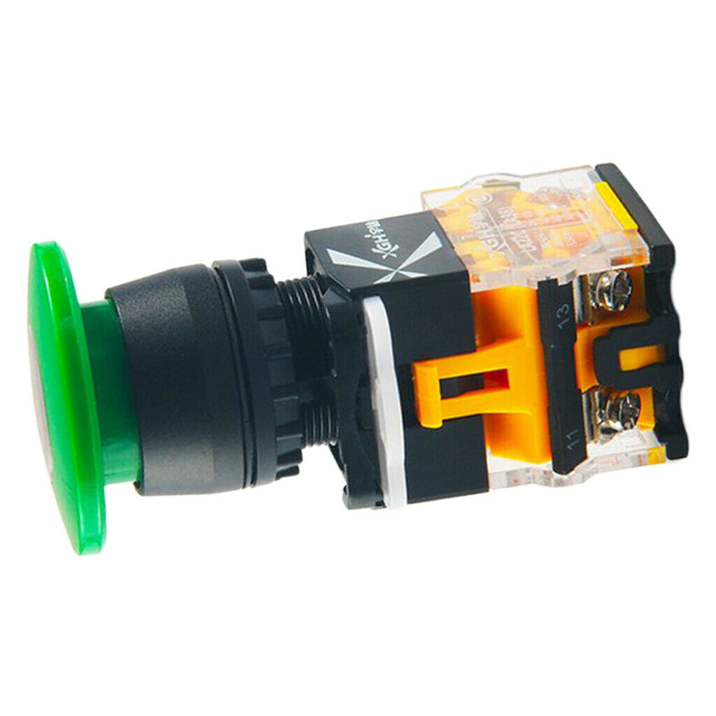 LA22B-11M Aluminum Black Head Push Button Flat Toggle Switch Self-locking