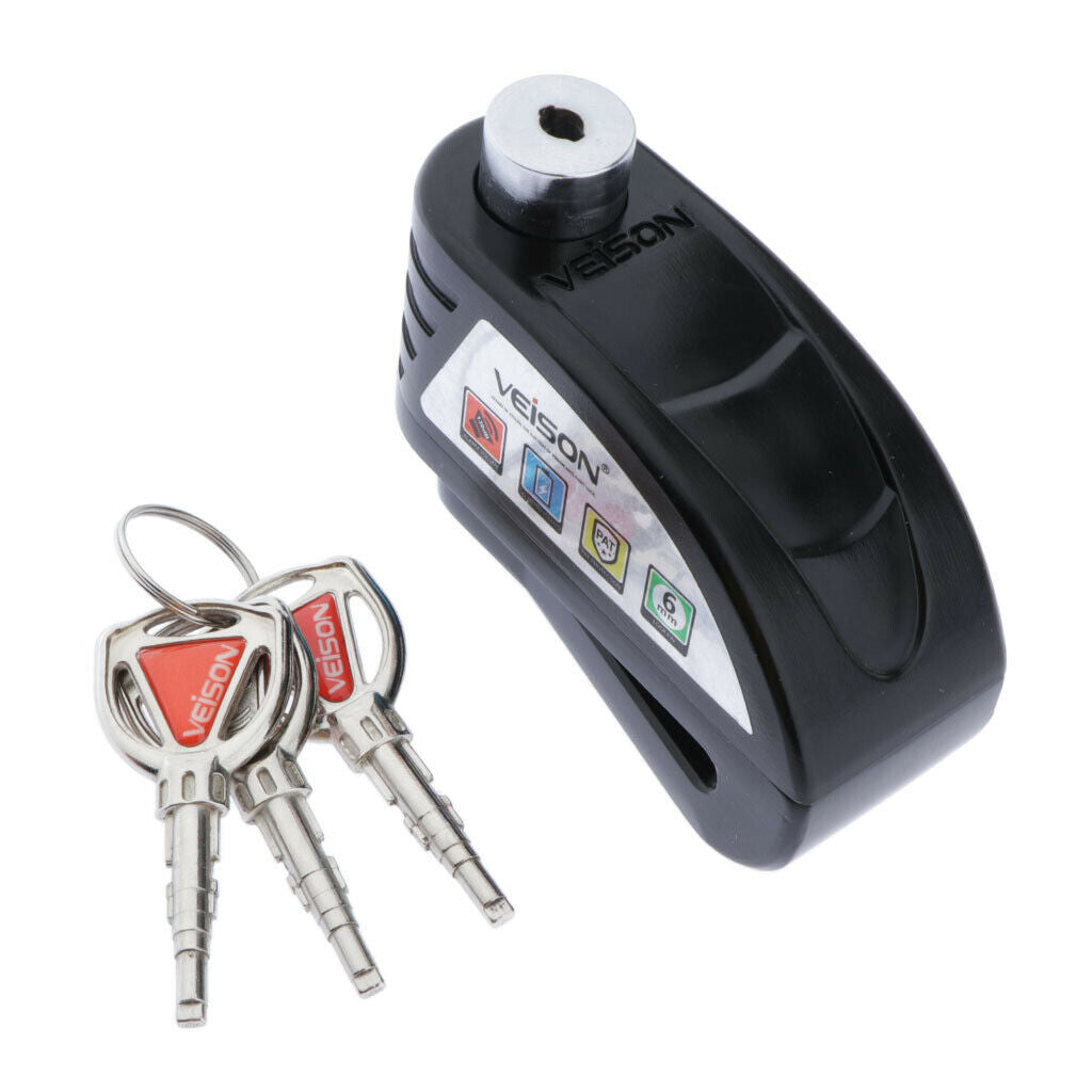 6mm Motorcycle Bike Anti-theft Brake Disc Wheel Alarm Security Lock Loud