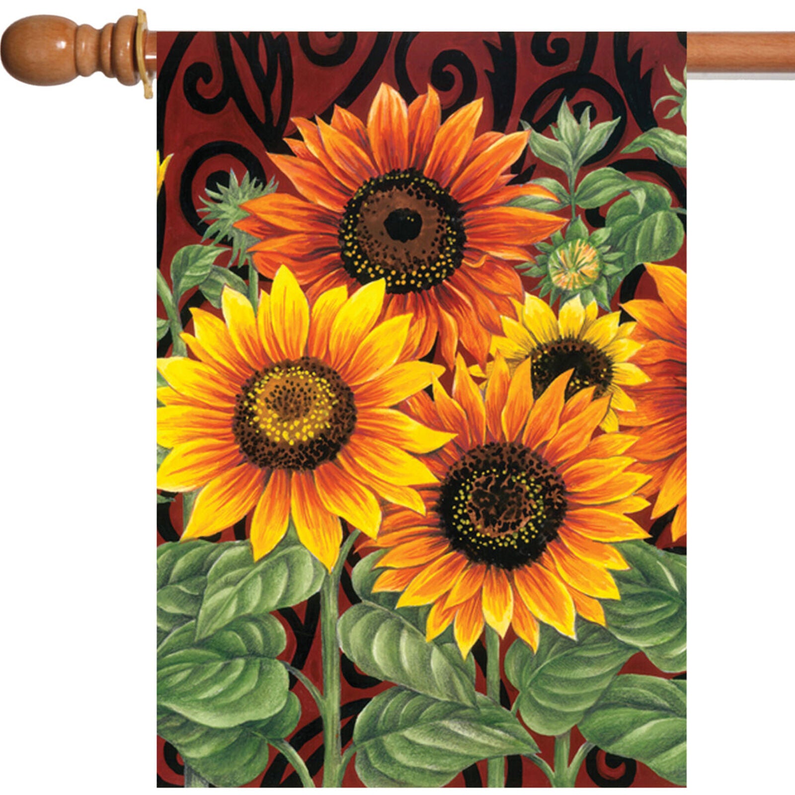 Sunflower Medley 28 x 40 Fall Autumn Yellow Flower House Flag
