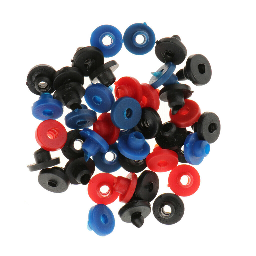 50pcs Professional Assorted Colorful Rubber Grommets Nipples Set For Tattoo