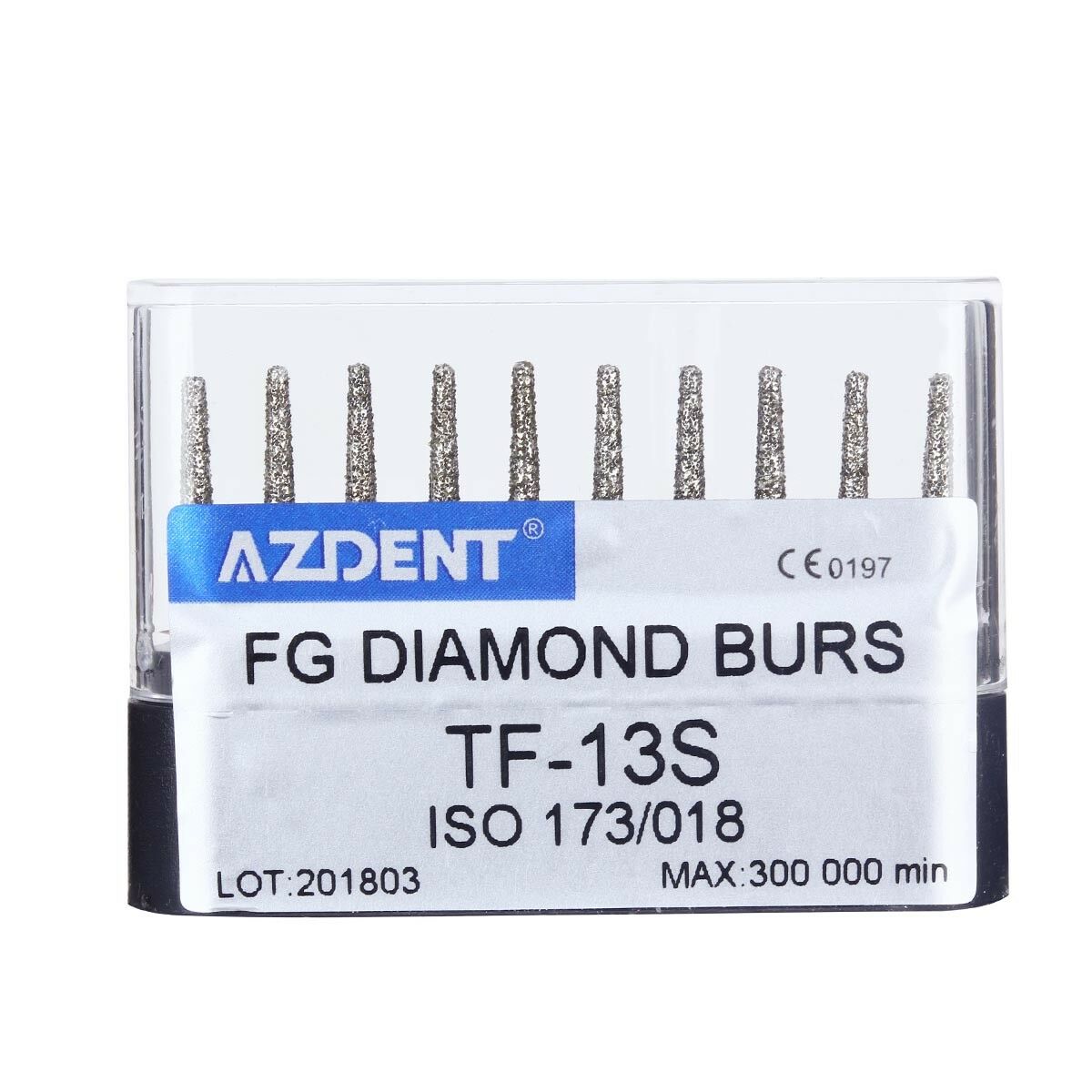 100X Dental High Speed Super Coarse Diamond Burs Cone Taper Flat Head TF-13S
