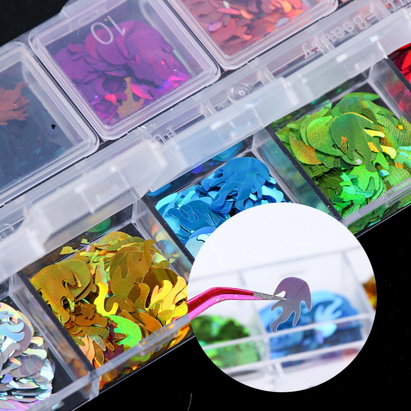 Flame Nail Art Glitters Fire Nail Sequins Flakes Holographic Fire Nail Stickers