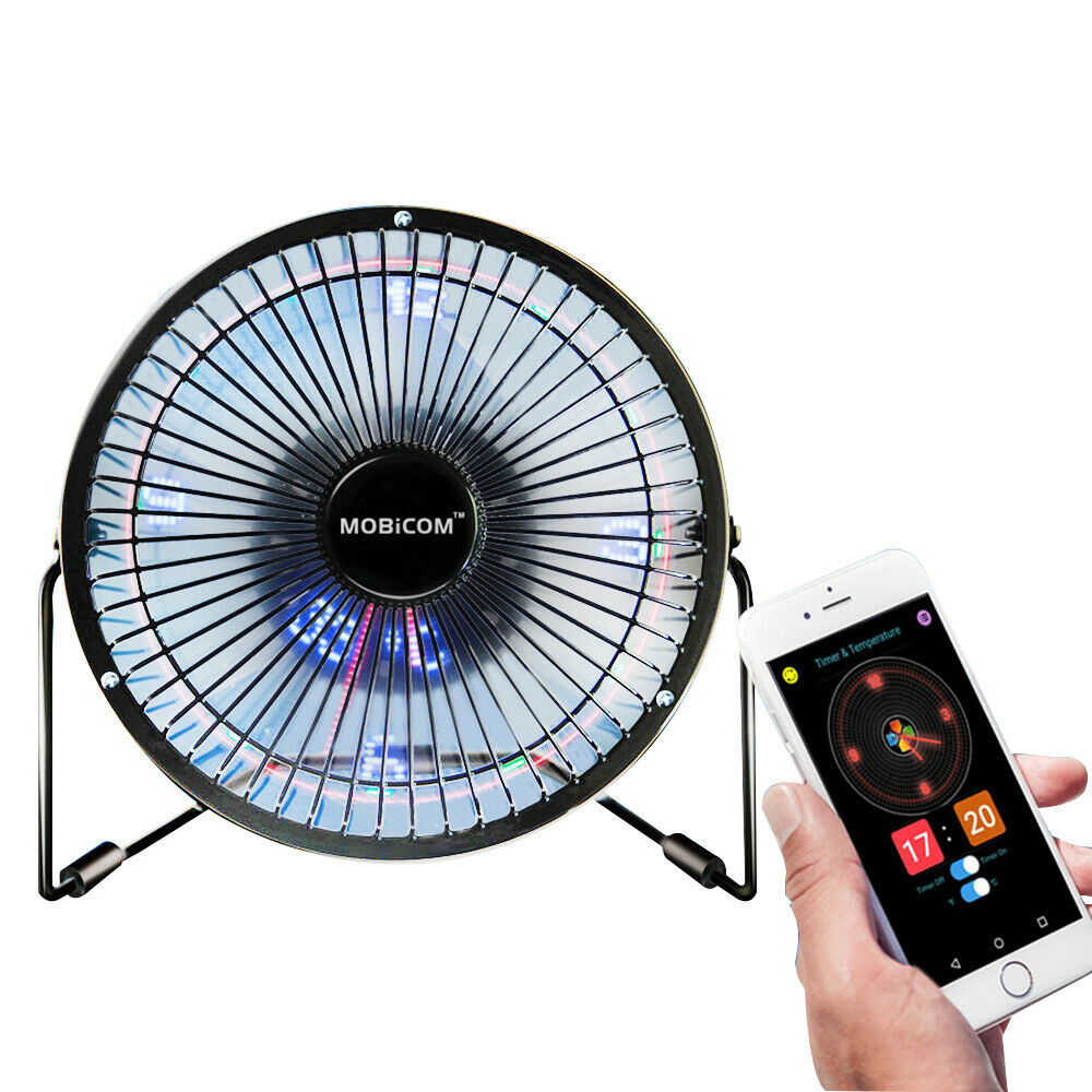 Mini fan, Led clock fan, Usb Mobile Bluetooth Fan, 6-inch DIY fan