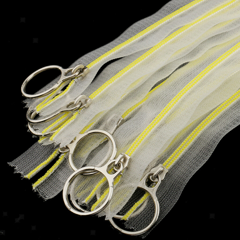 10pcs 25cm Yellow Closed End Transparent Nylon Zippers for DIY Sewing Dress