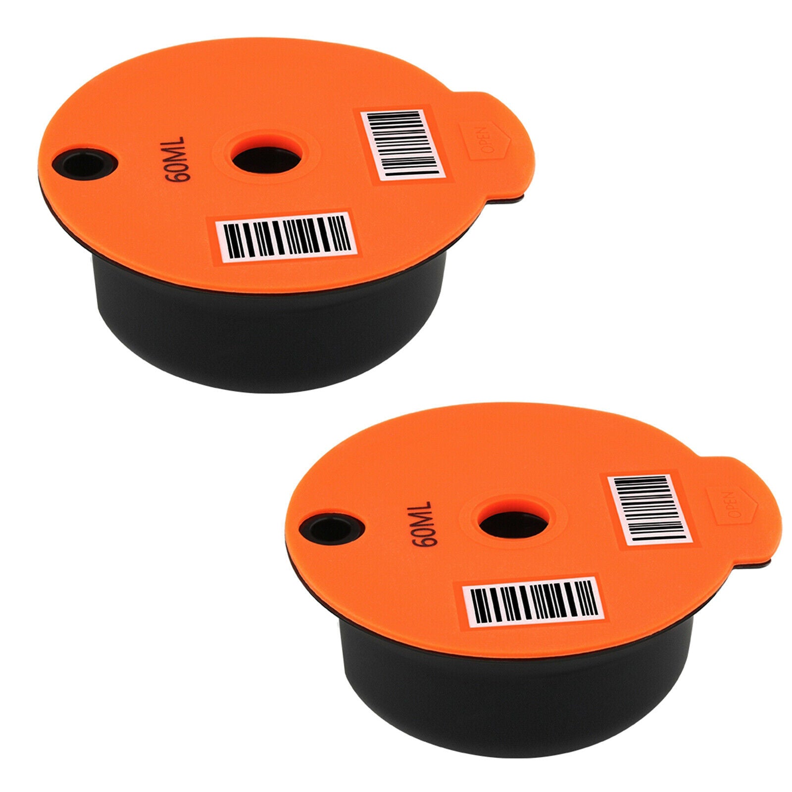 2x Reusable Coffee Capsule Pods with Slicone Lid for Bosch   60ml
