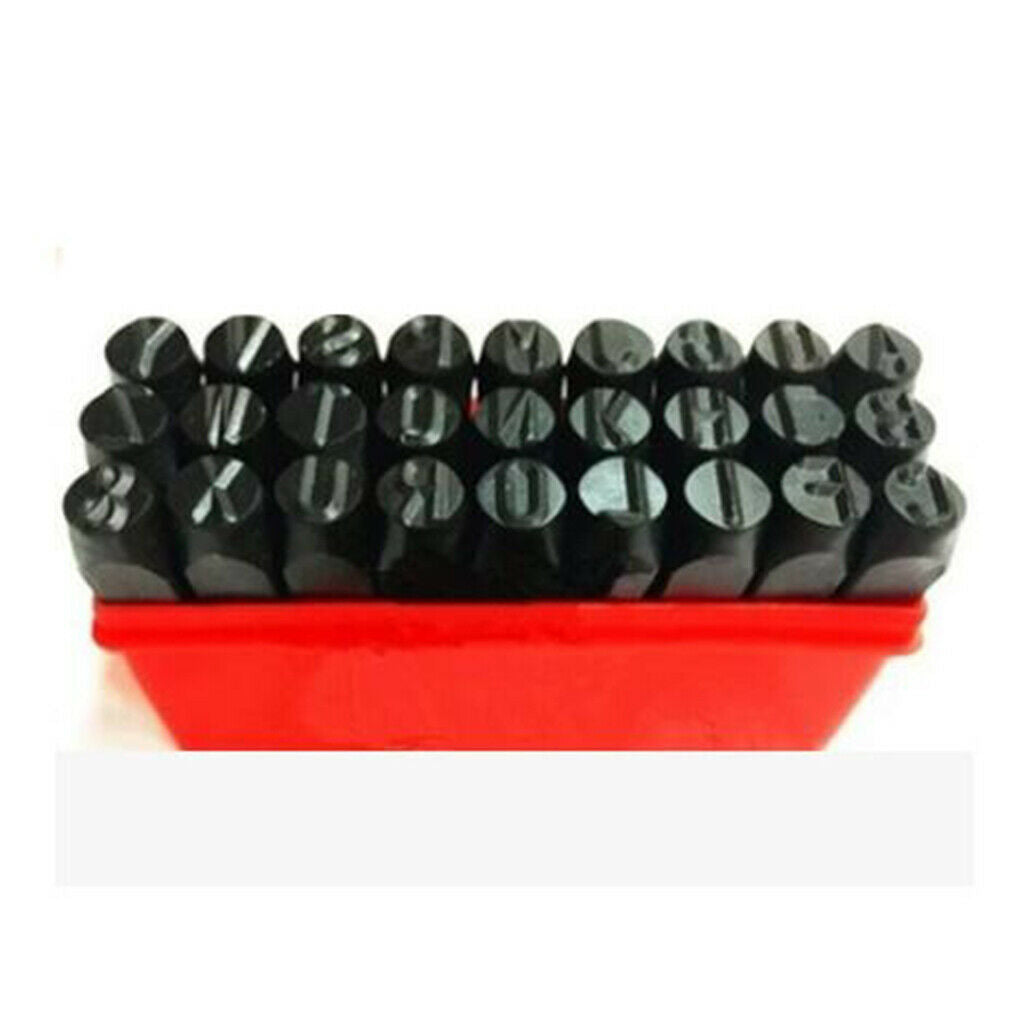 5mm 27x Steel Number Letter Metal Punch Set Stamp Automatic Center Alphabet
