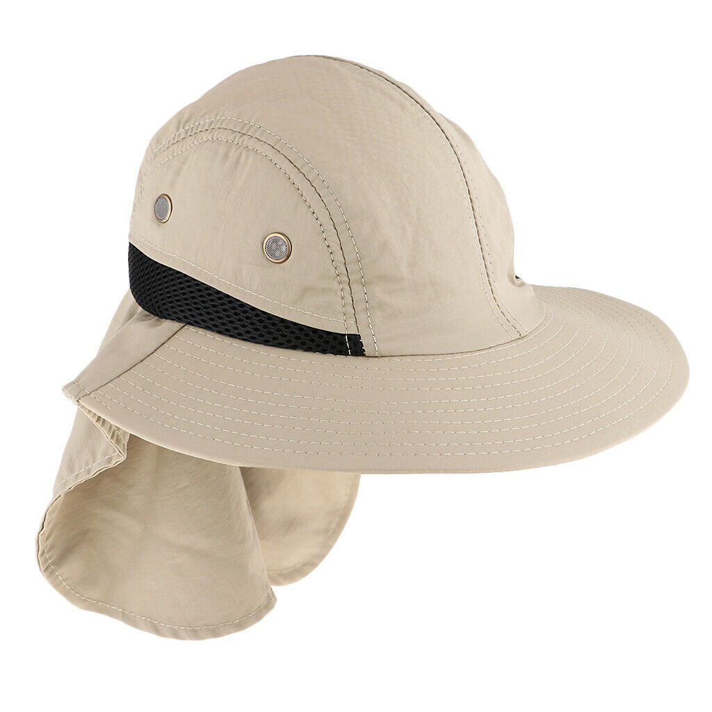 Outdoor Jungle Hat Khaki Shawl Neck Sun Protection Hat Face Protection Caps