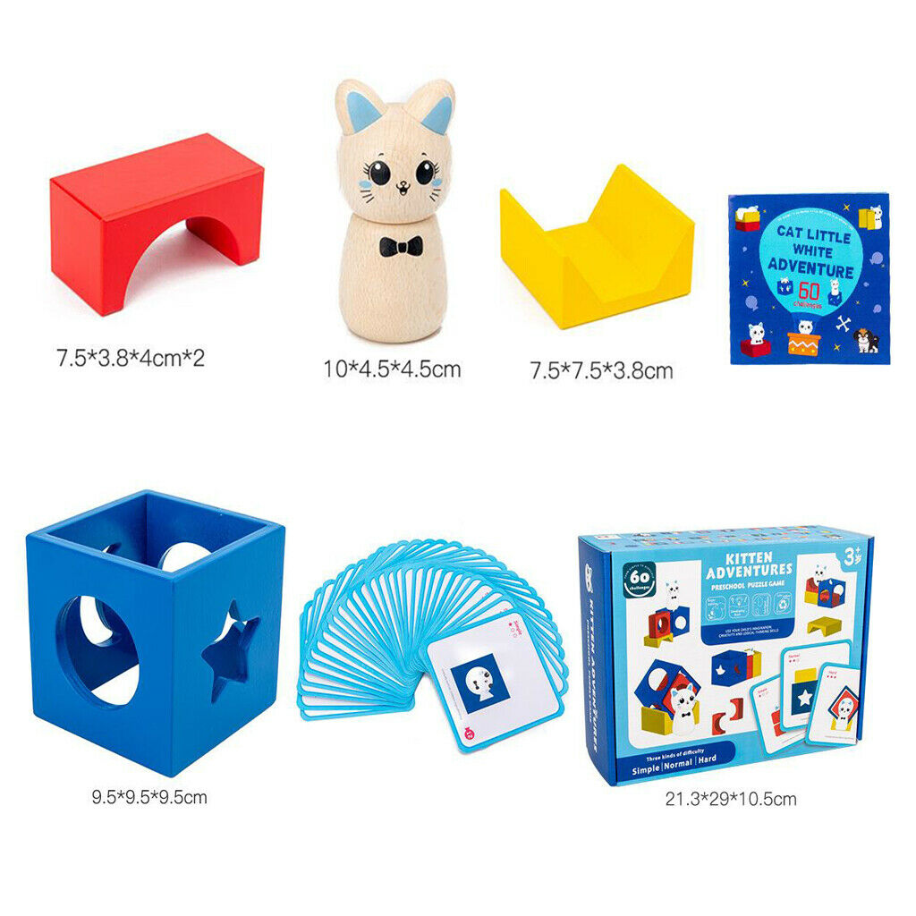 Wooden Kitten Adventure Game Toys Matching Game for Kids Early Development