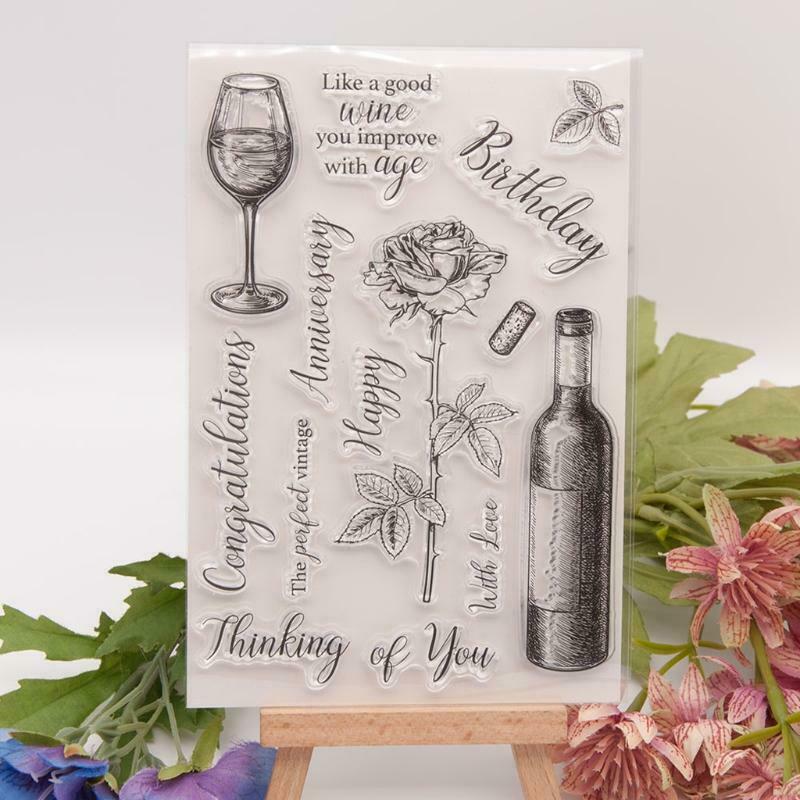 Red Wine Rose Clear Stamp cutting die for Card Making Scrapbooking Album