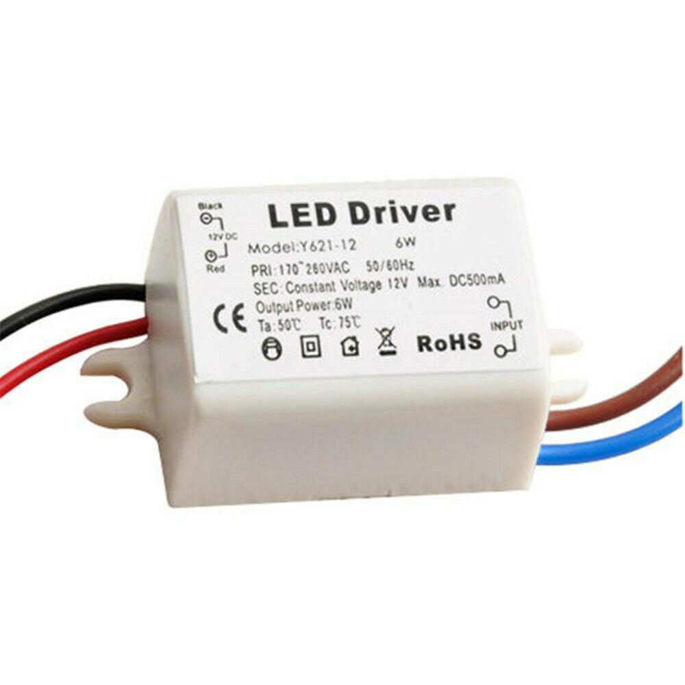 6W Watt High Power Y621-12 LED Driver Constant Current AC170V-260V 50-60Hz 500mA