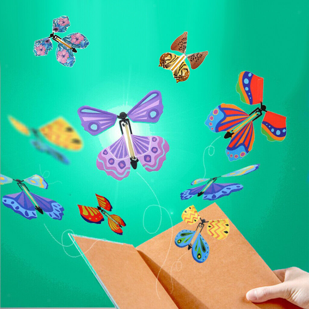 10/Set Magic Fairy Flying Butterfly Wind Up Gag Toys for Party Birthday