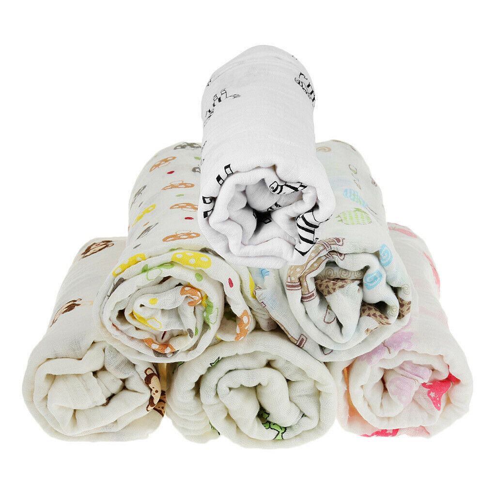 1Pcs Muslin Cotton Blanket Newborn Baby Blanket Swaddle Bath Towel Mushroom