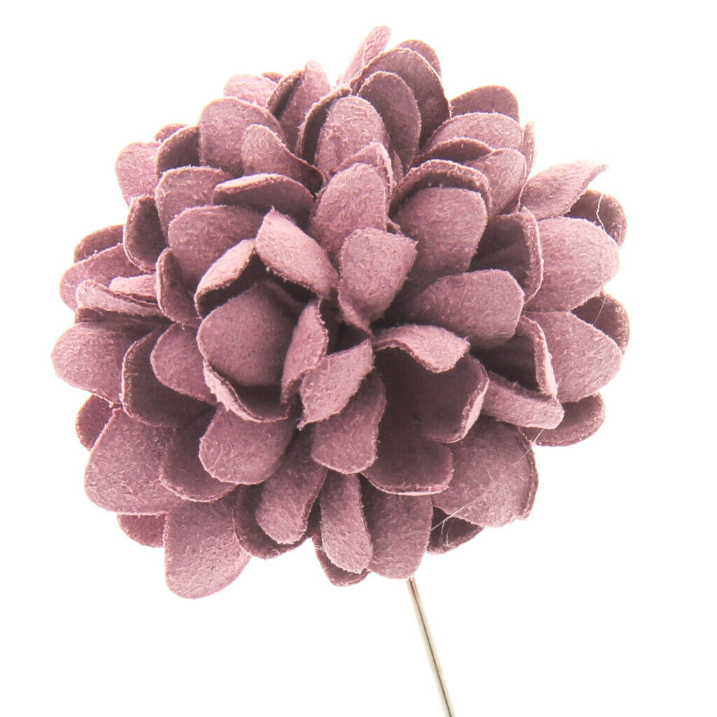 Mens Lapel Purple Flower Boutonniere Stick Brooch Pin Corsage