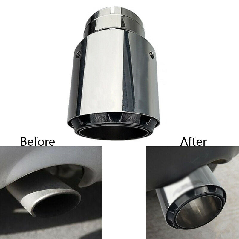 66mm-89mm Stainless Steel Car Auto SUV Exhaust Pipe Muffler End Tips Trim Chrome