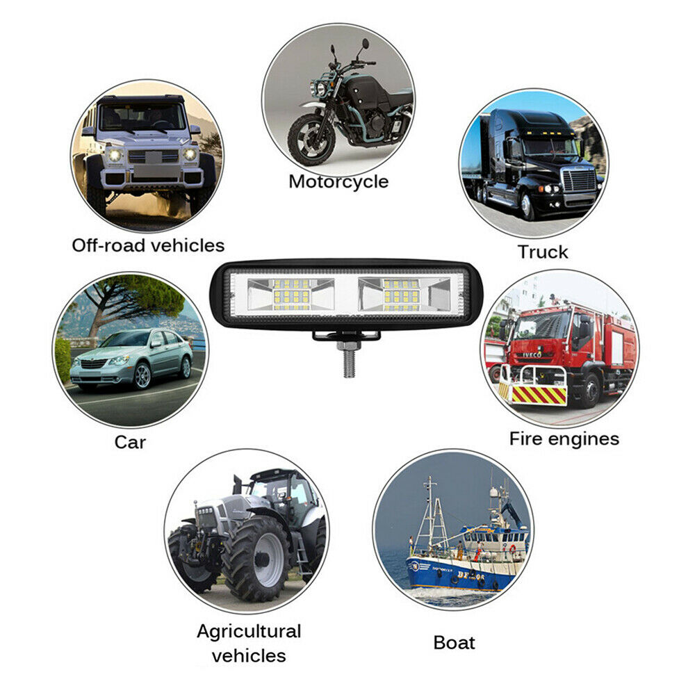 48W LED Work Light Bar Flood Beam for Car Truck Boat OffRoad Driving Fog Lamp
