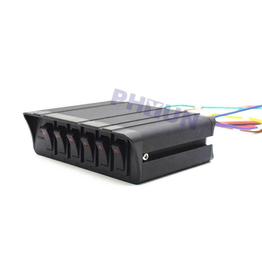 12V 6-Gang Rocker Switch Box For Off-road Lighting &Heavy-hitting Warning Lights