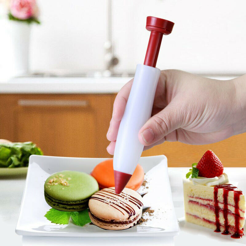 Silicone Food Writing Pen cookie Icing Piping Pastry Nozzles kitchen acce.l8
