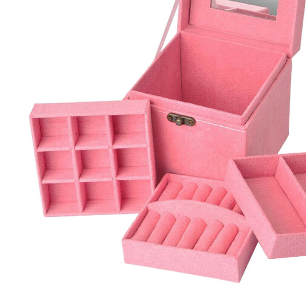 Luxurious Large Velvet Jewelry Box Case Storage Holders