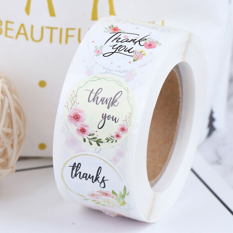 500pcs Round Floral Thank You Stickers 1inch Envelope Seal Stationery Sti.l8
